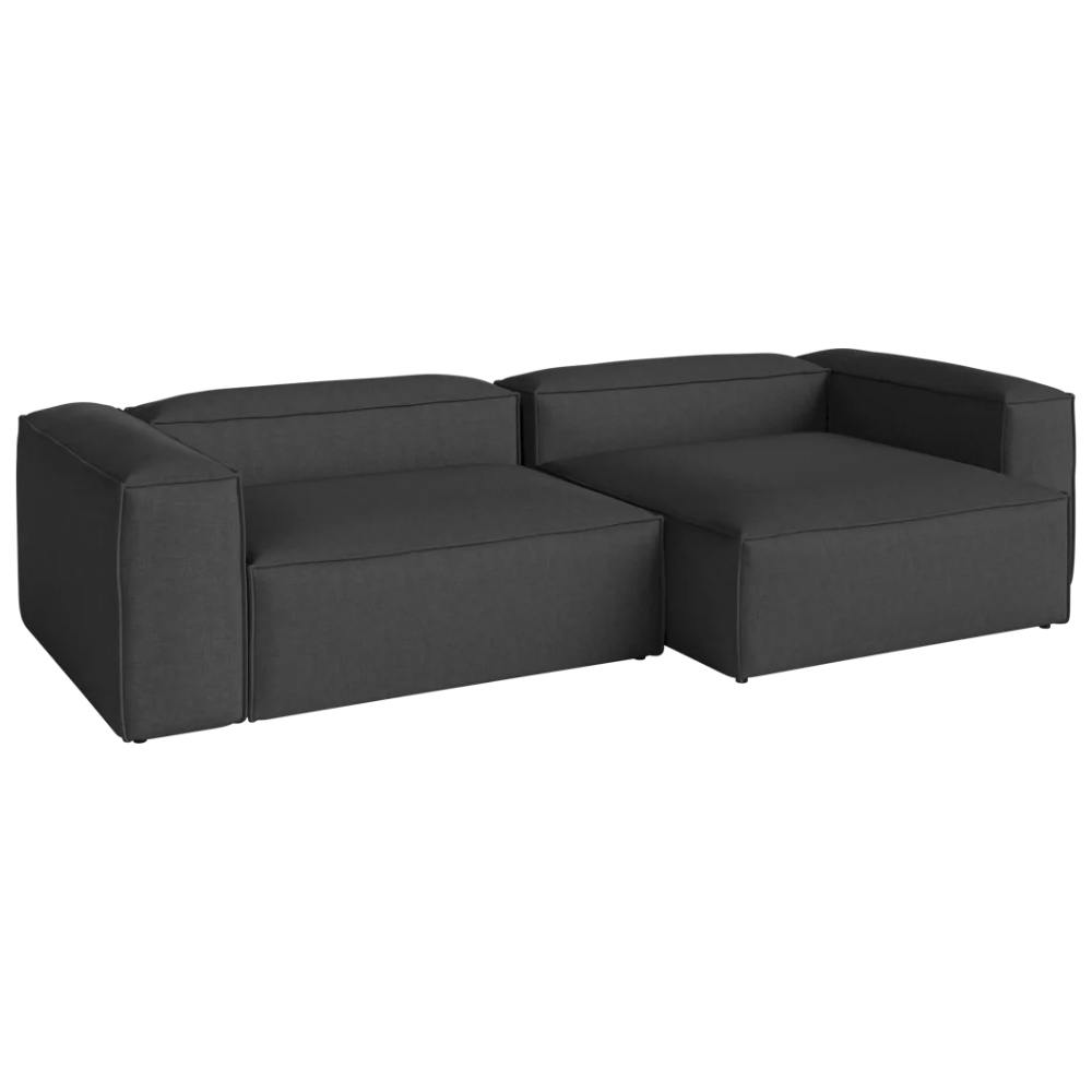 schwarzes Polster Sofa