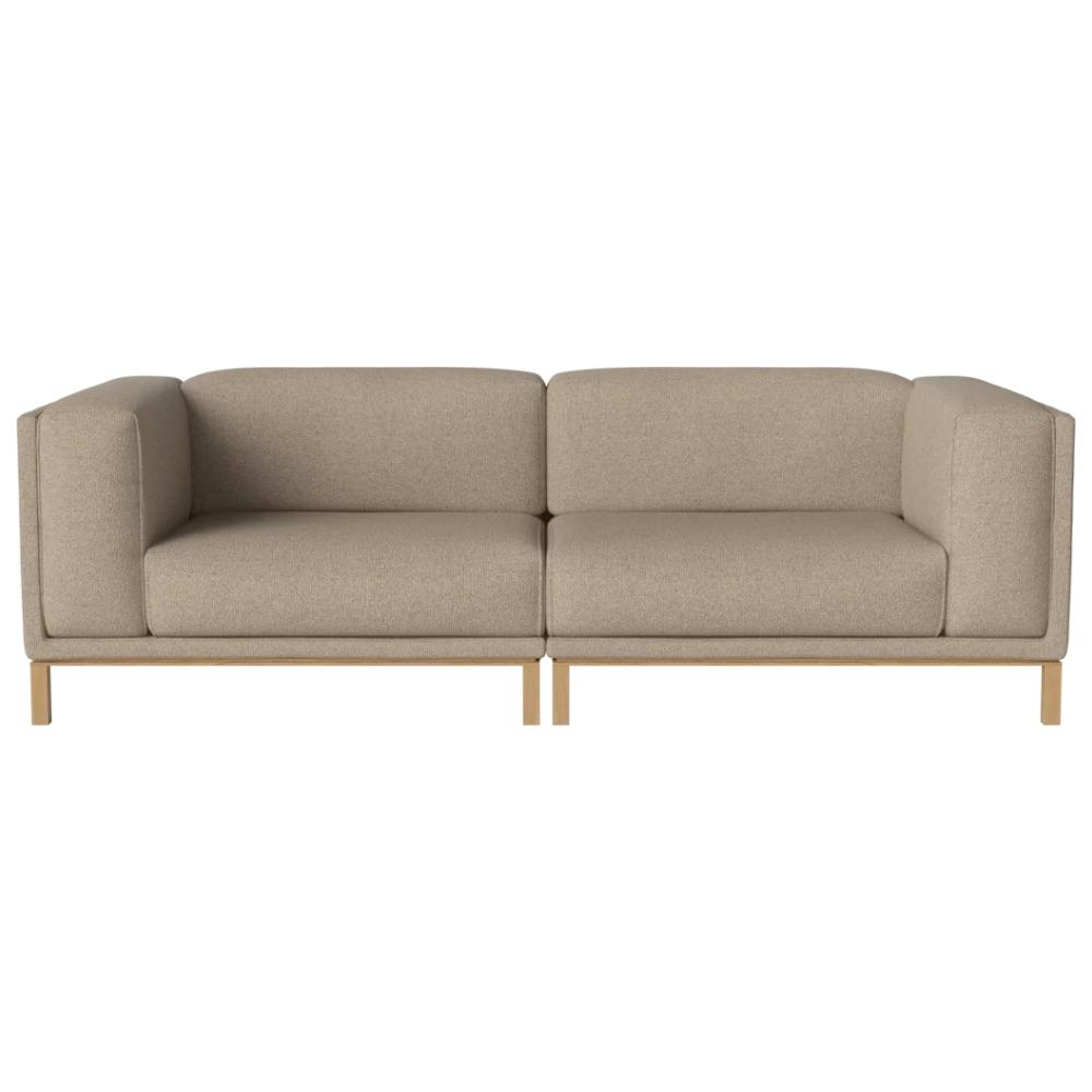 braunes Polstersofa mit Holzgestell