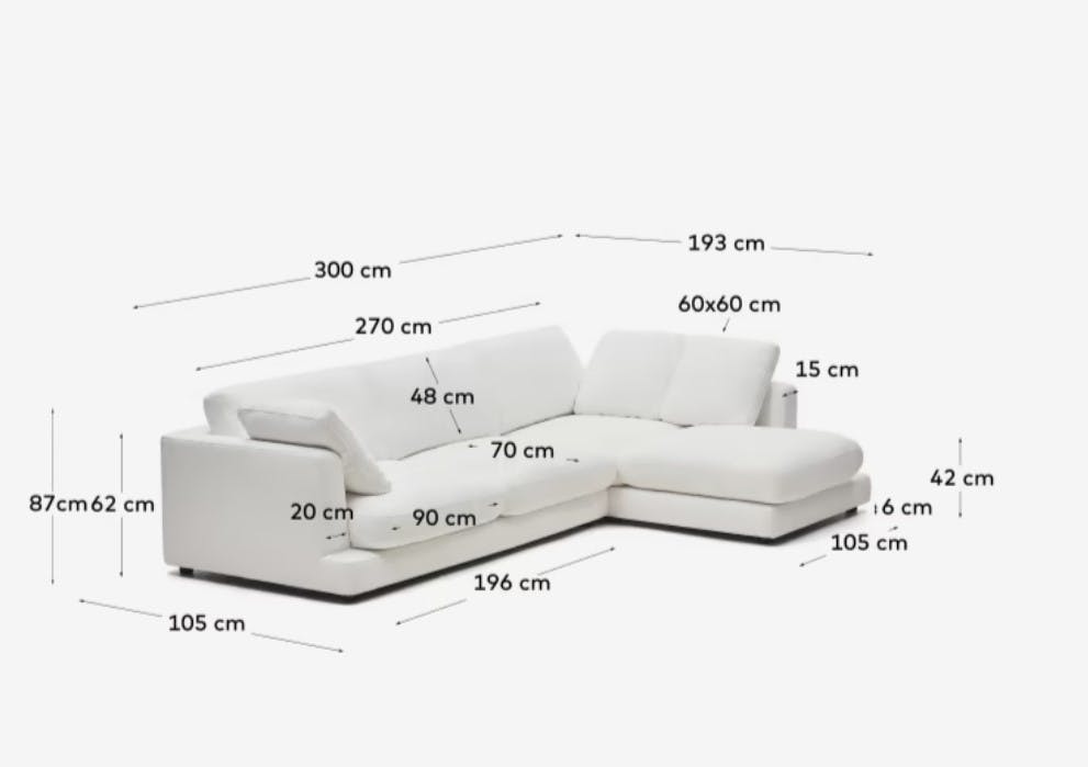 weisses Sofa L Form rechts