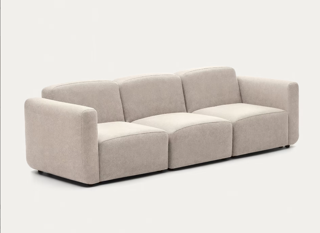 Beiges Polster Sofa mit 3 Sitzen