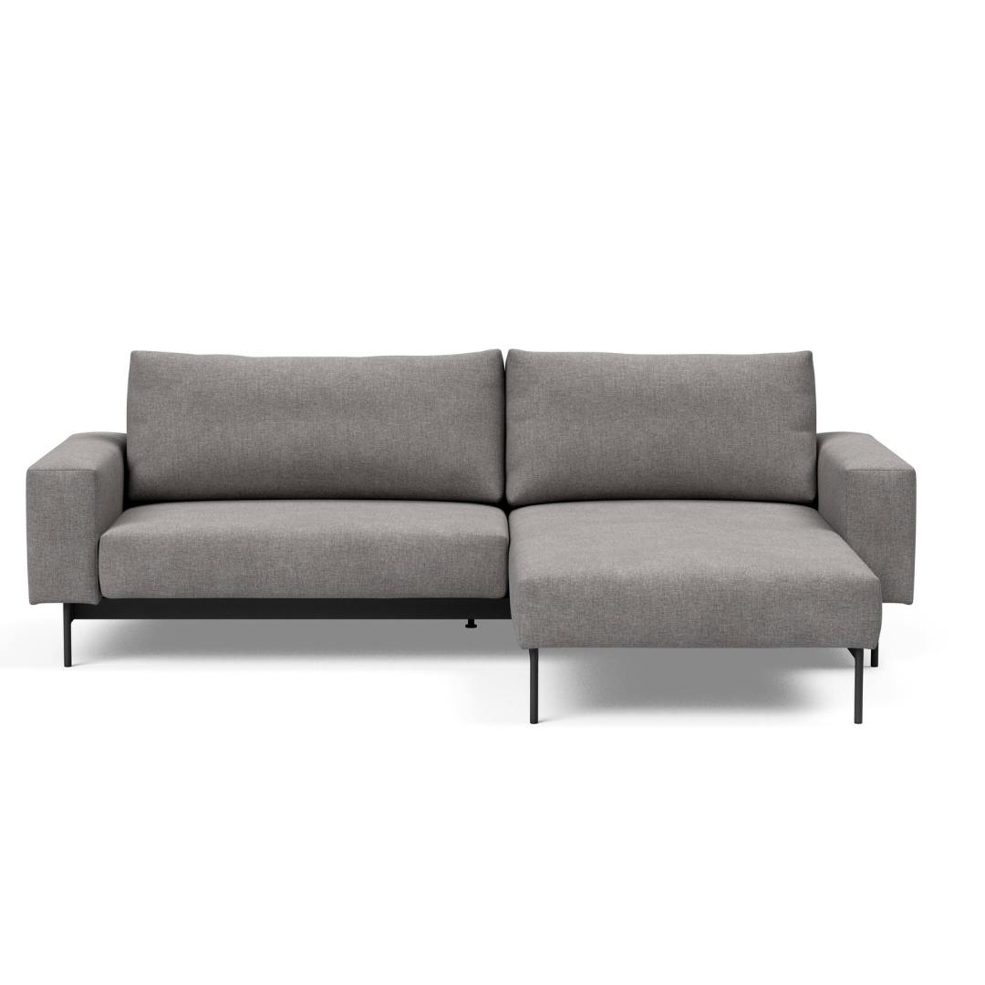 graues Klappsofa L-Form