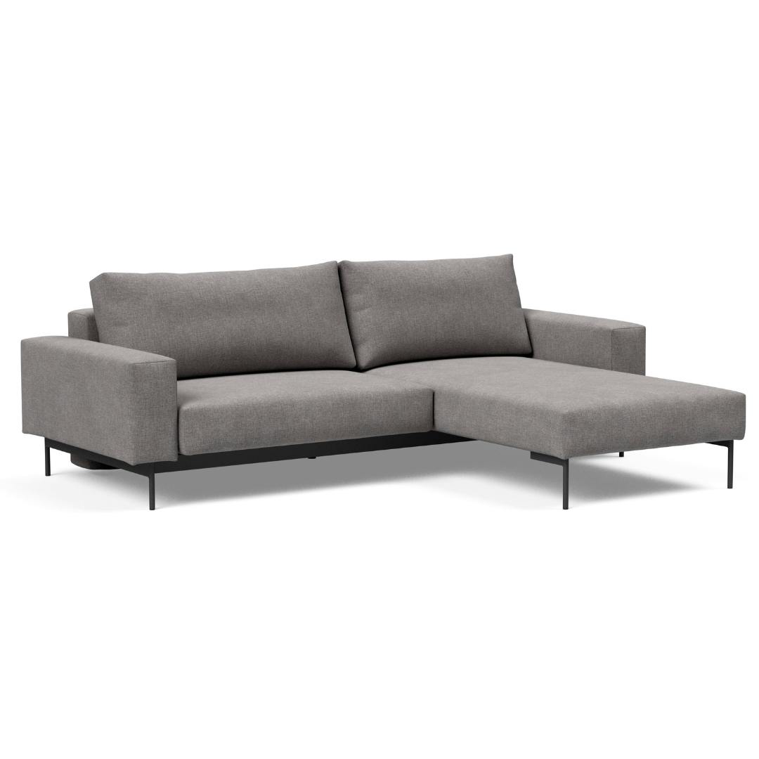 graues Klappsofa L-Form