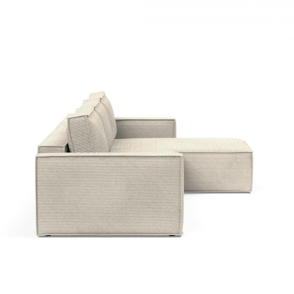 weisses Polster Sofa L-Form rechts, Seitenansicht