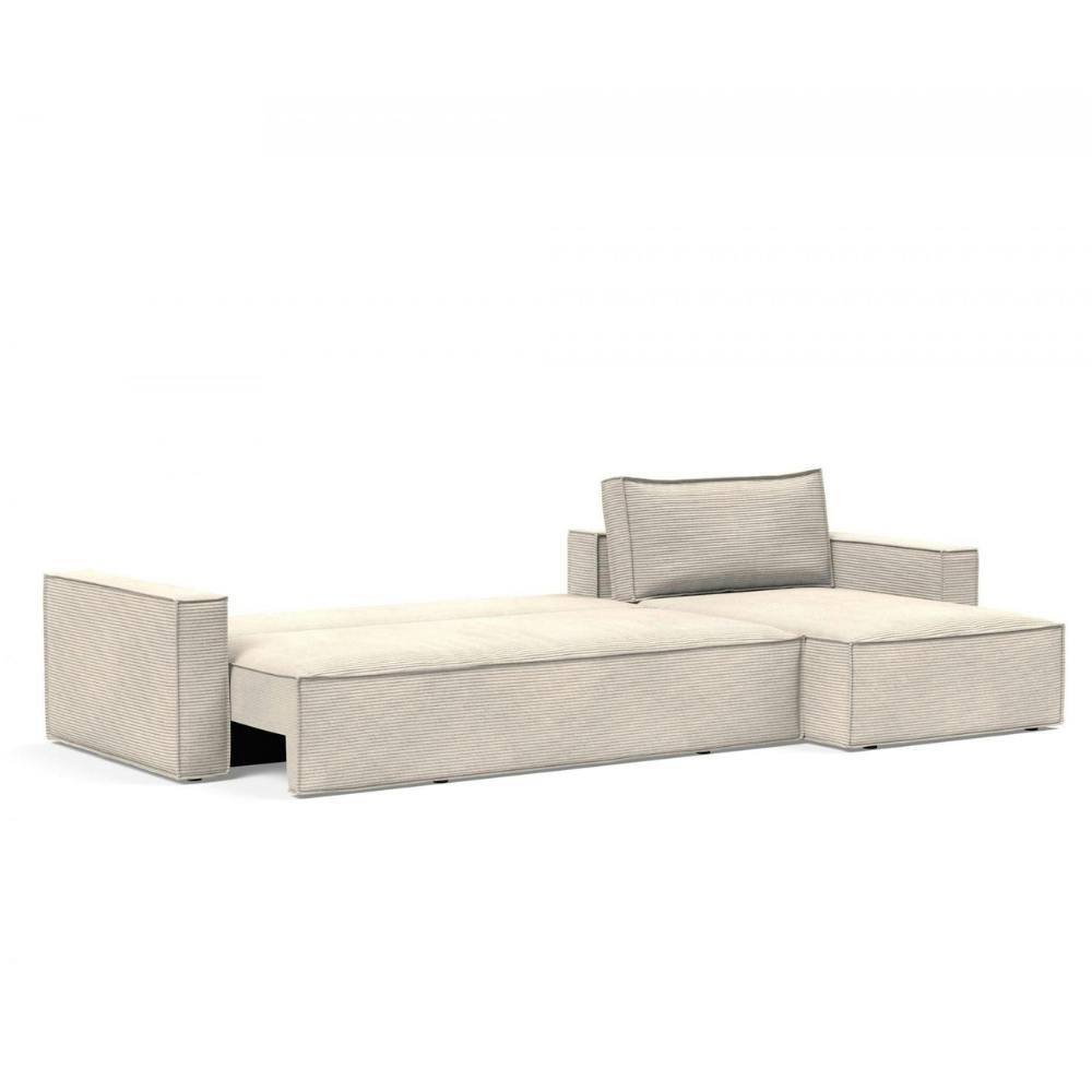 weisses Polster Sofa L-Form rechts, ausgklappt zum Schlafsofa