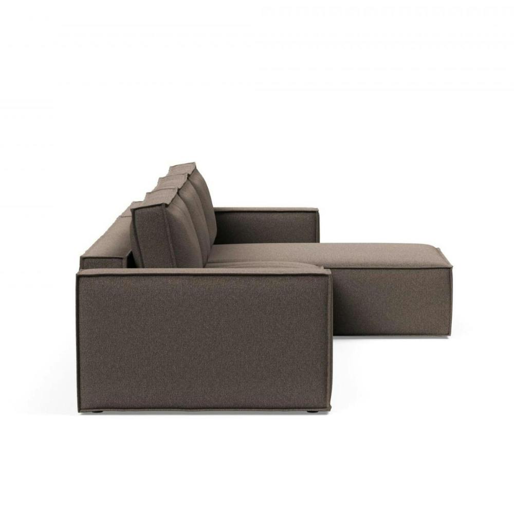 braunes Polster Sofa L-Form rechts, Seitenansicht