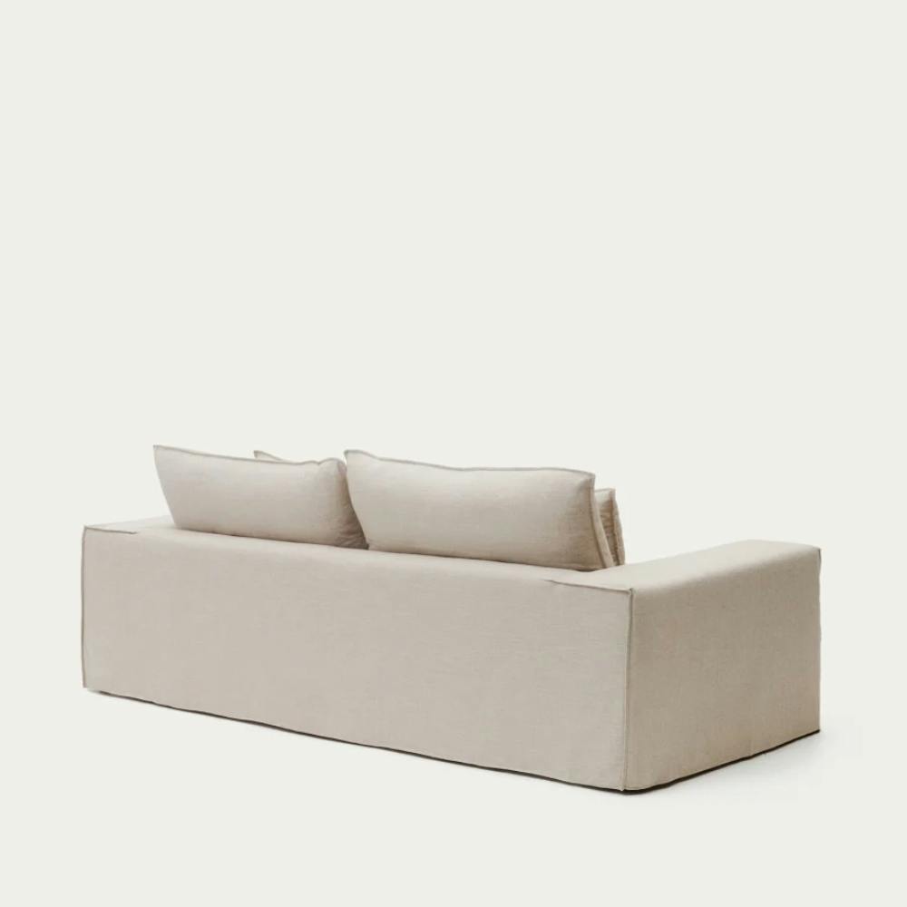 weisses Polster Sofa, Ansicht von hinten