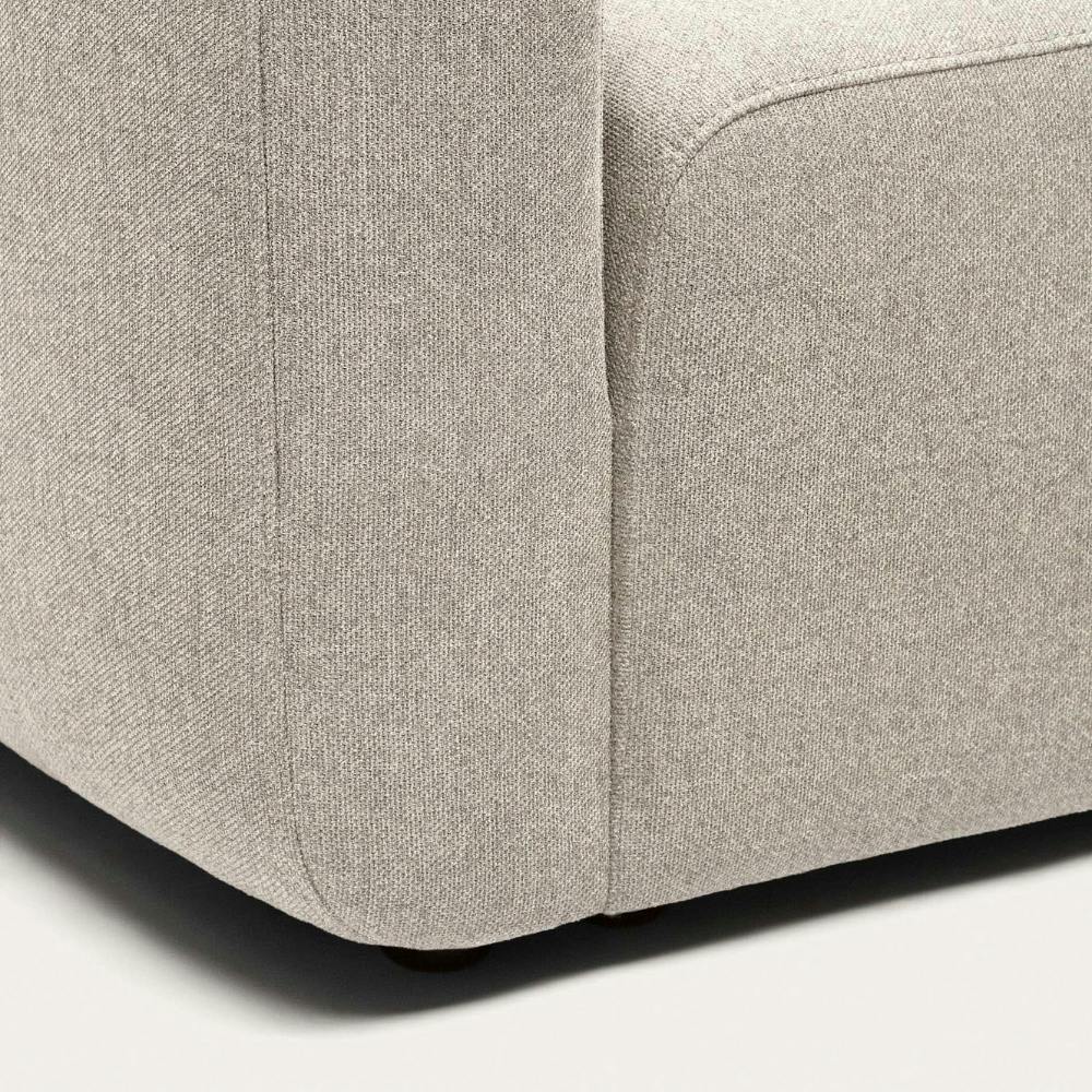 beiges Polster Sofa L-Form rechts, Nahaufnahme