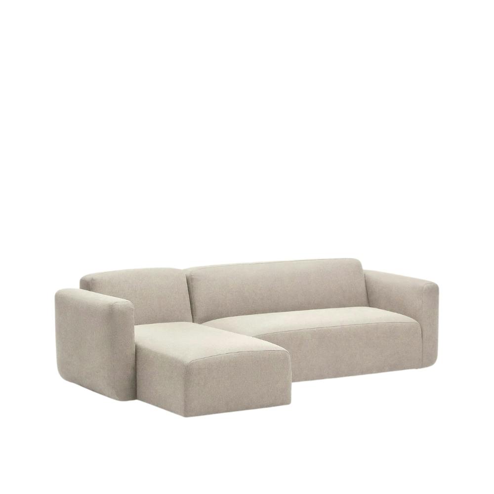 beiges Polster Sofa L-Form links